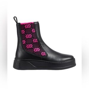 Authentic Gucci GG Supreme Panelled Chelsea Boots